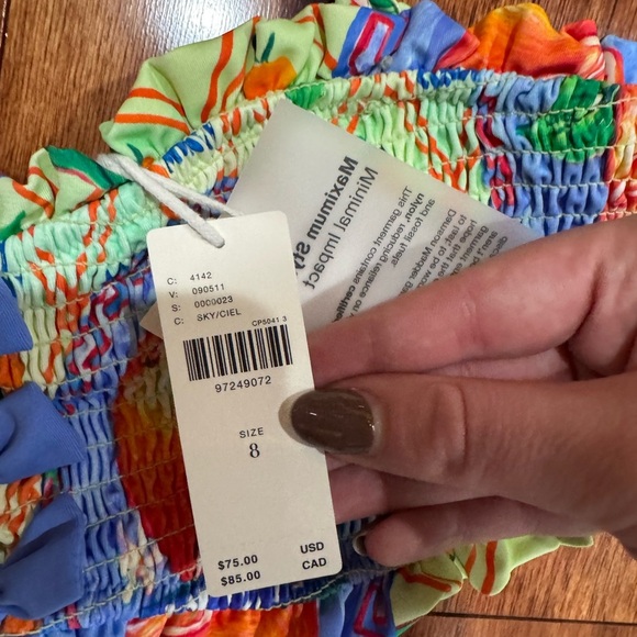 Colorful Ruffled Bikini Top - Picture 5 of 8